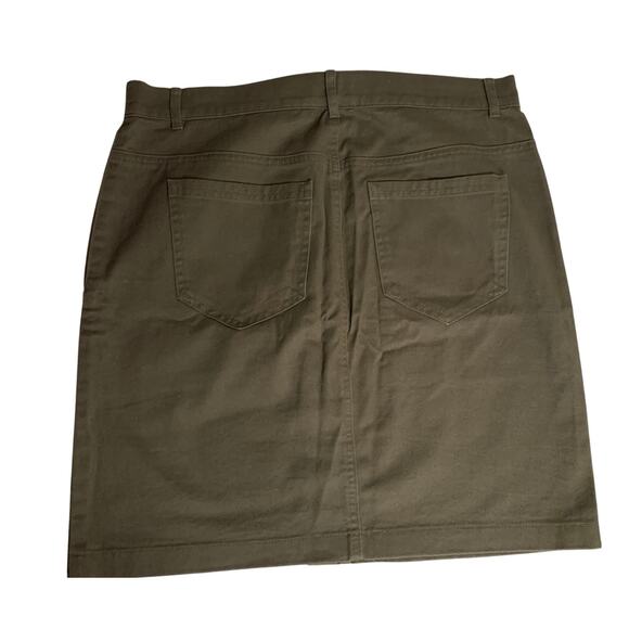 Loft Skirt Women's Size 4 Army Green Utility Button Front With Pockets - Picture 2 of 6